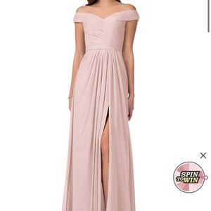 Dusty rose bridesmaids dress from Azazie